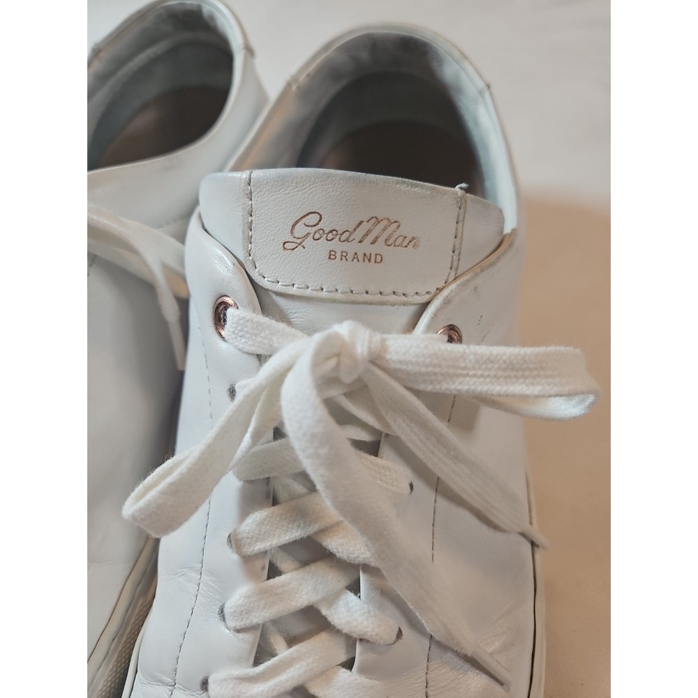 Good Man Brand Edge White Leather Casual Sneaker Shoes Low Top Mens Size 8 1/2 - Picture 3 of 7